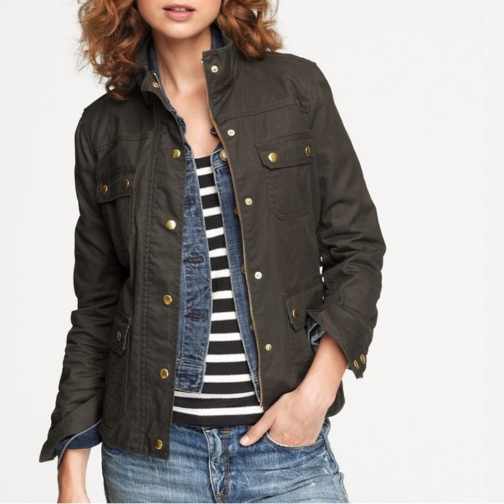 J. Crew Waxed Cotton Field Jacket Medium Tall